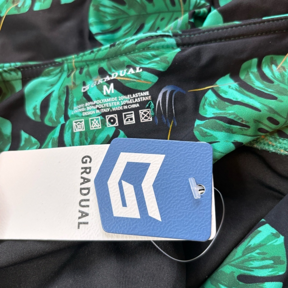 G Gradual High Waisted Swim Board Shorts – Leaf Print – Size M – UPF 50+ - Picture 5 of 8